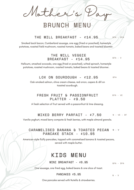 Mothers Day Brunch - Table Pre Booking - 9:30am Slot